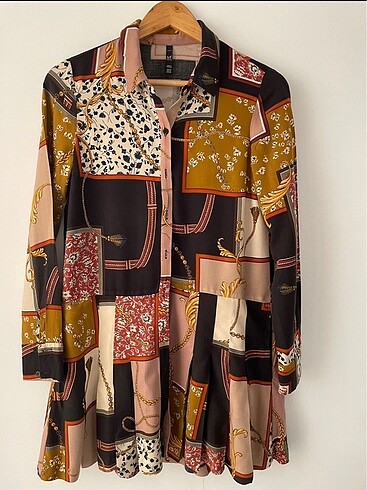 Zara Şal Desenli Elbise