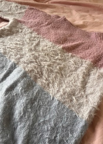 Bohem Çok Renkli Örgü Kadın Kazak - Görsel 2