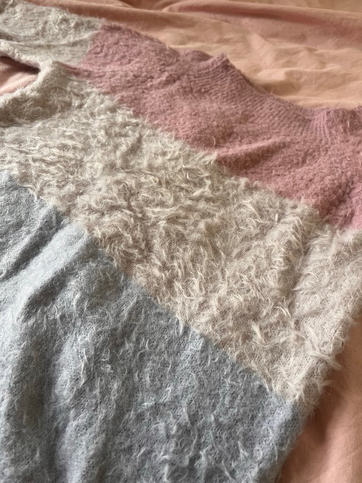 Bohem Çok Renkli Örgü Kadın Kazak - Görsel 2