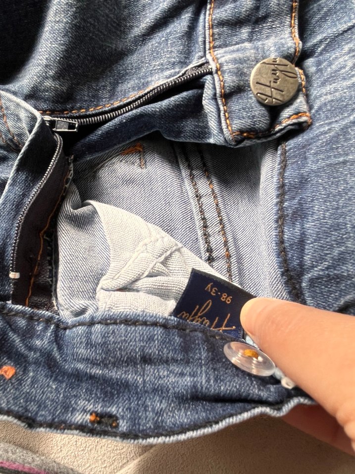 Çocuk mavi dar paça Kot Pantolon - Görsel 3