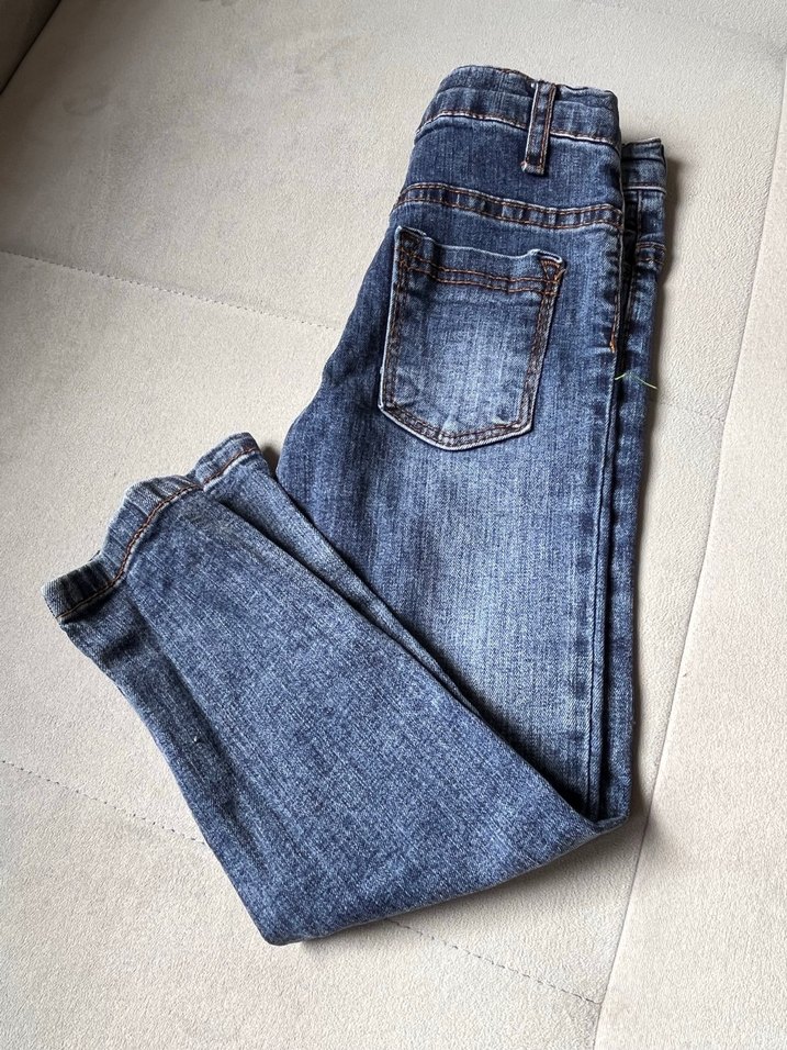 Çocuk mavi dar paça Kot Pantolon - Görsel 2