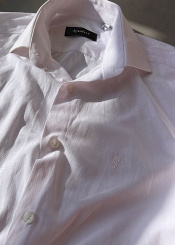 Düğmeli Beyaz Keten Erkek Gömlek - Görsel 4