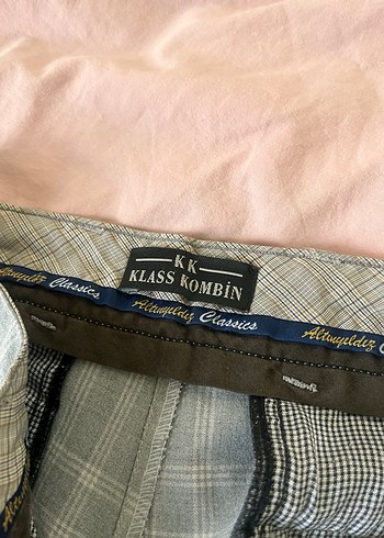 Düğmeli Gri erkek Kumaş Pantolon - Görsel 4