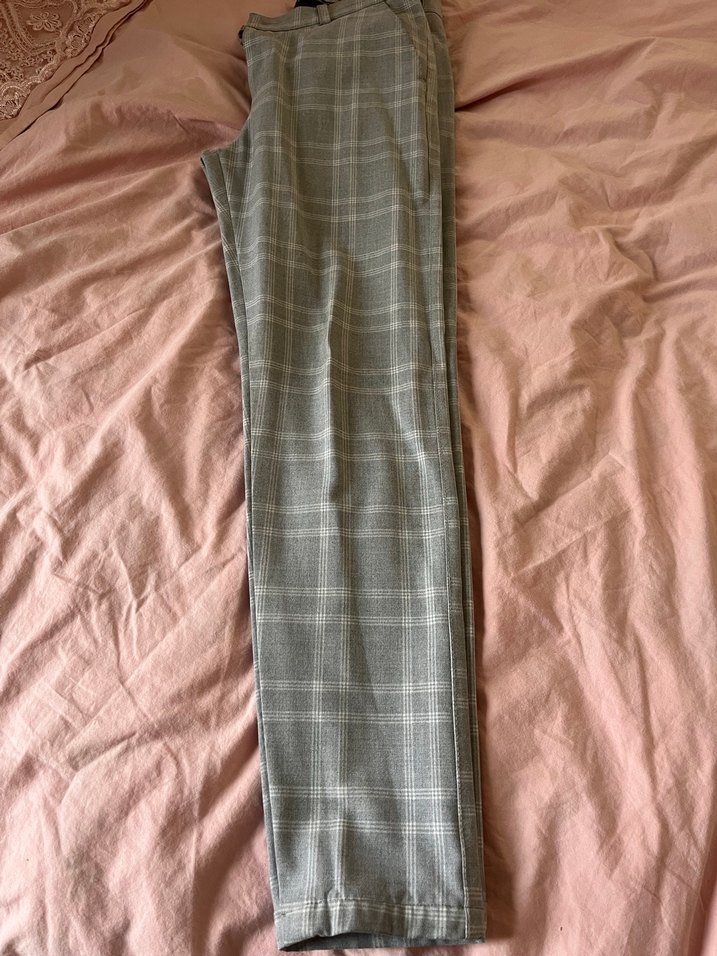 Düğmeli Gri erkek Kumaş Pantolon - Görsel 2