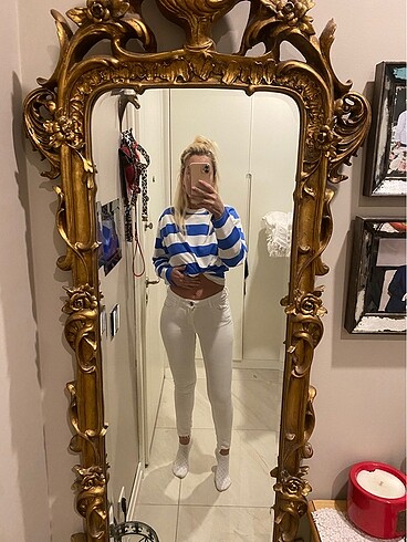 Zara beyaz skinny pantolon