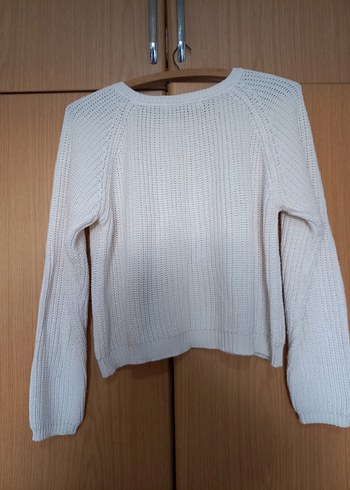 Beyaz Kadın Triko Kazak Uzun Kollu - Görsel 2