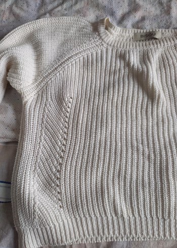 Beyaz Kadın Triko Kazak Uzun Kollu - Görsel 6