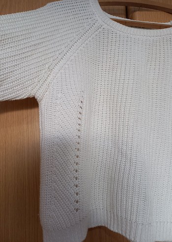 Beyaz Kadın Triko Kazak Uzun Kollu - Görsel 3