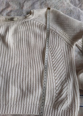 Beyaz Kadın Triko Kazak Uzun Kollu - Görsel 4