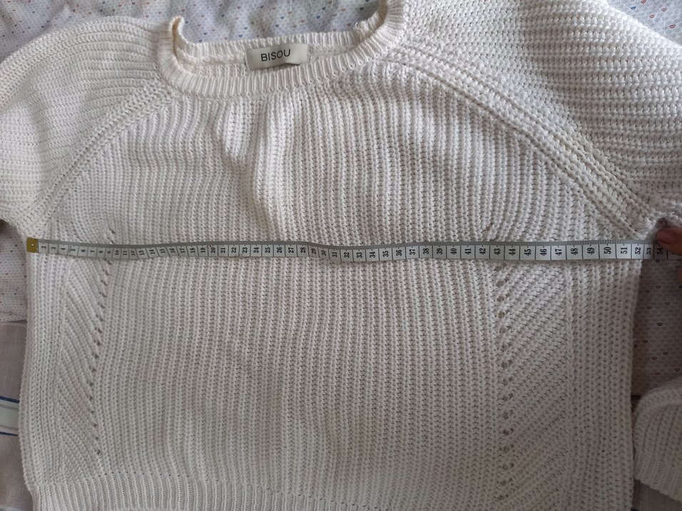Beyaz Kadın Triko Kazak Uzun Kollu - Görsel 5