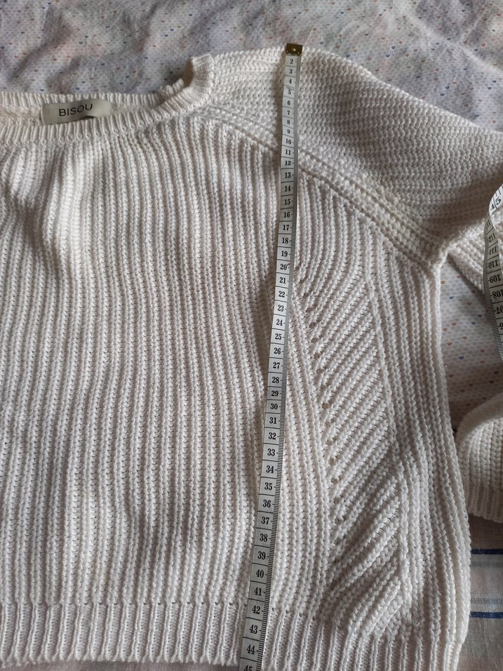 Beyaz Kadın Triko Kazak Uzun Kollu - Görsel 4