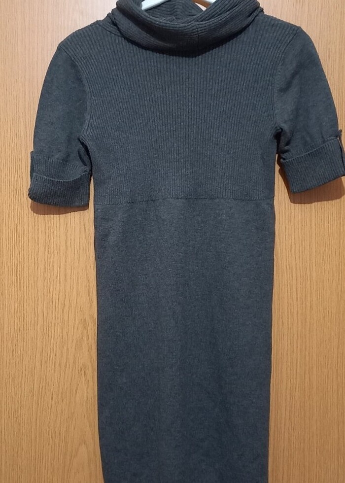 Mavi triko elbise - Görsel 3