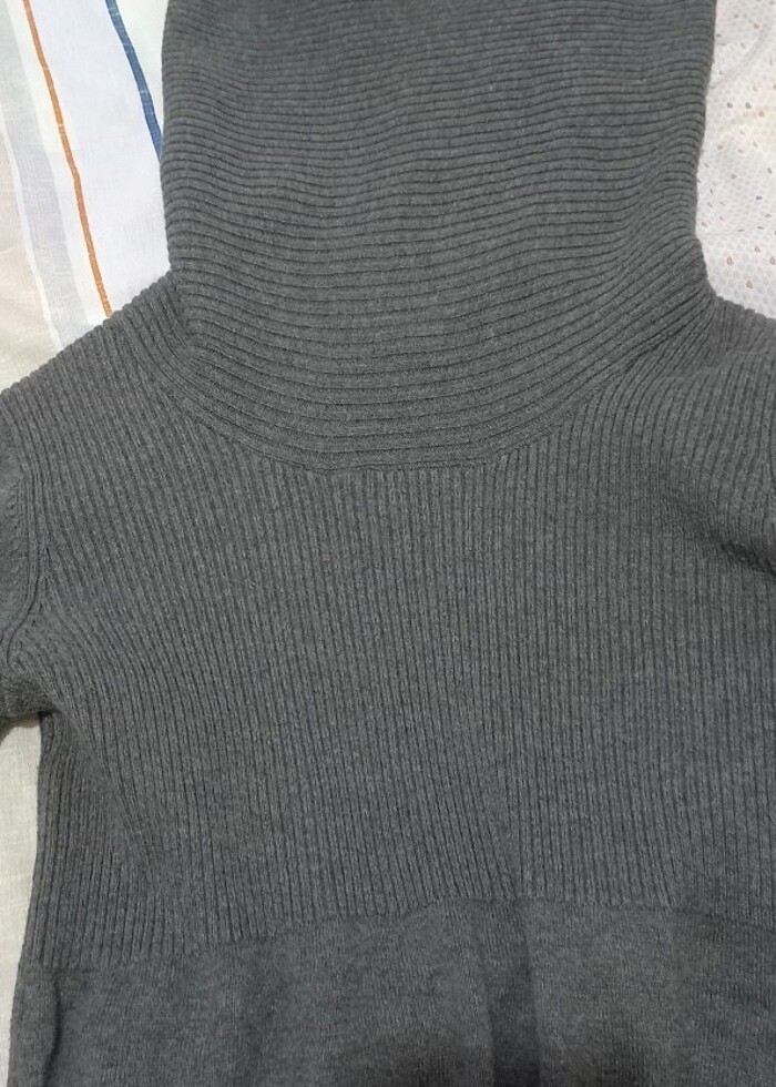 Mavi triko elbise - Görsel 4