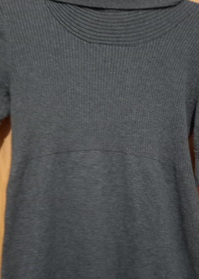 Mavi triko elbise - Görsel 5