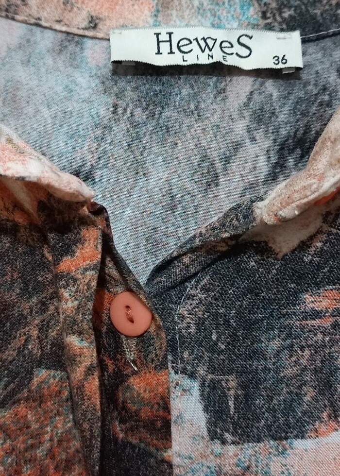 Tesettür çiçekli gömlek elbise - Görsel 3