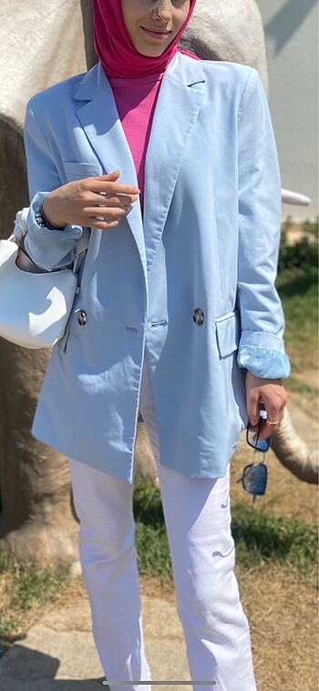 m Beden mavi Renk Blazer ceket