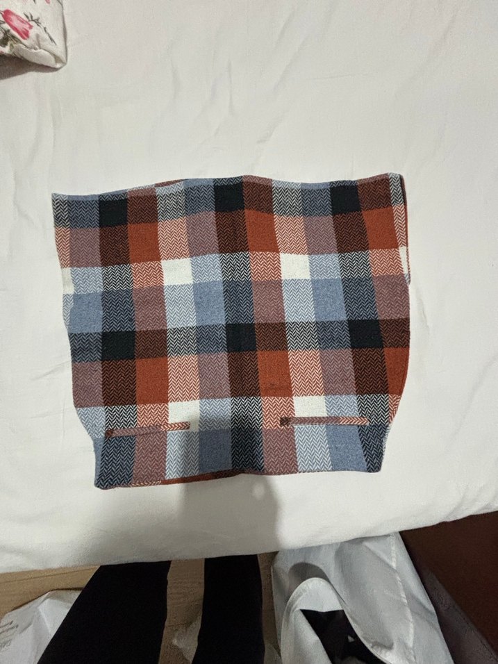 Kadın Çok Renkli Kareli Midi Triko Etek - Görsel 3