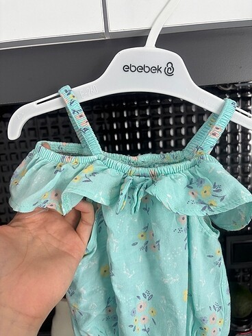 3 Ay Beden Çiçekli tulum