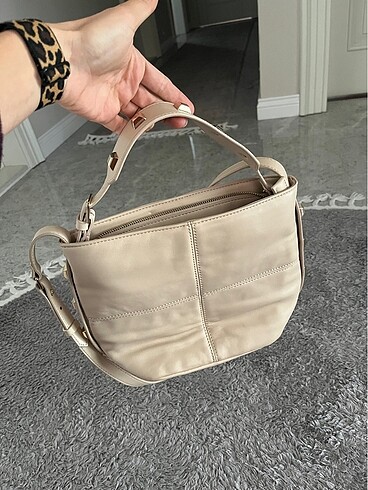 Zara bej suni deri çanta