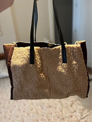 Zara model suni kürklü çanta