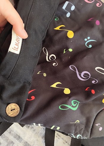 Siyah Müzik Desenli Bebek Taşıyıcı - Görsel 5