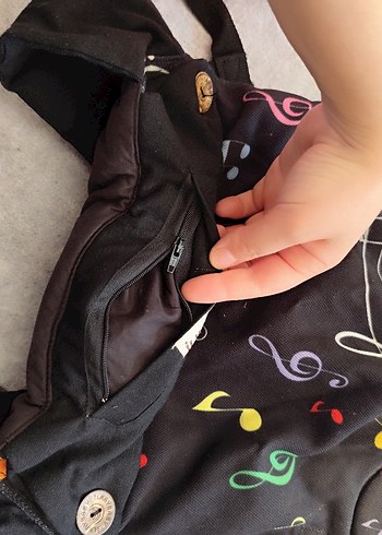 Siyah Müzik Desenli Bebek Taşıyıcı - Görsel 6