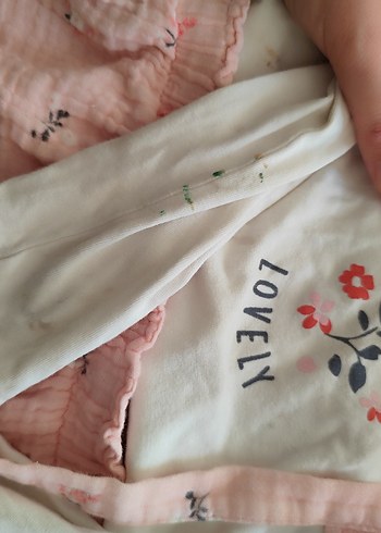 Pembe Nakışlı Bebek Kız Takımı Uzun Kollu - Görsel 5