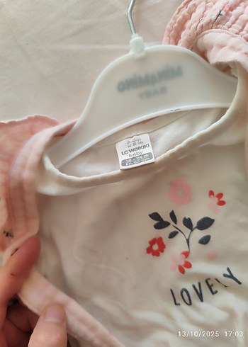 Pembe Nakışlı Bebek Kız Takımı Uzun Kollu - Görsel 8