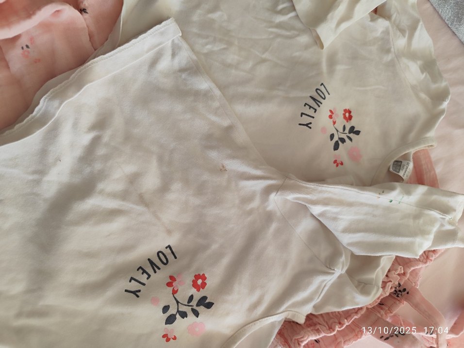 Pembe Nakışlı Bebek Kız Takımı Uzun Kollu - Görsel 3