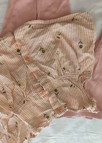 Pembe Nakışlı Kolsuz Bebek Kız Takımı - Görsel 7