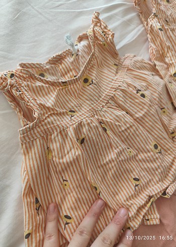 Pembe Nakışlı Kolsuz Bebek Kız Takımı - Görsel 2