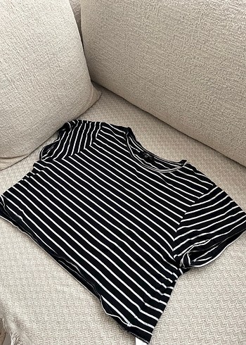 Mavi marka çizgili tişört - Görsel 2