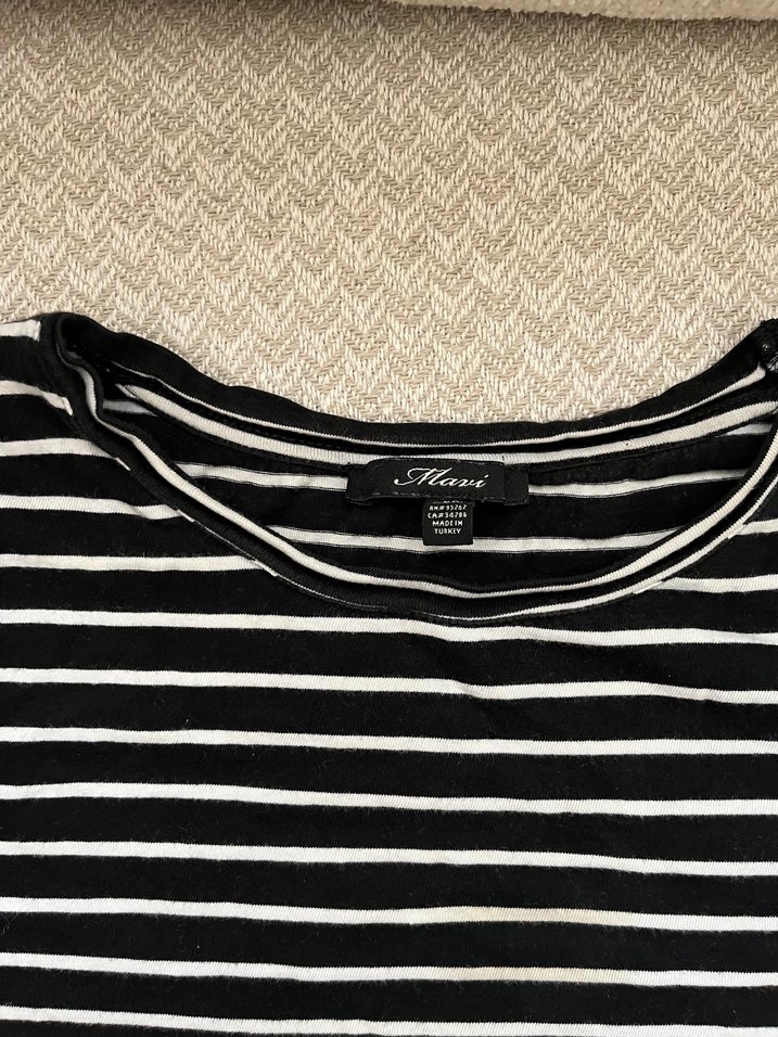 Mavi marka çizgili tişört - Görsel 4