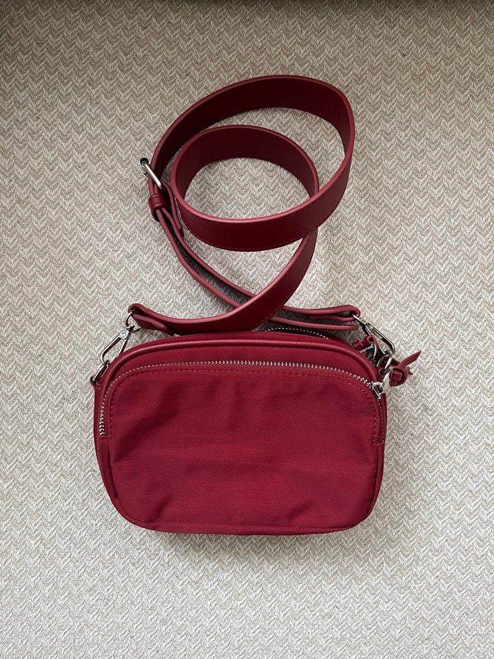 Stradivarius Bordo Kadın Çapraz Çanta Fermuarlı - Görsel 5