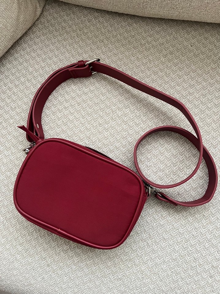 Stradivarius Bordo Kadın Çapraz Çanta Fermuarlı - Görsel 2