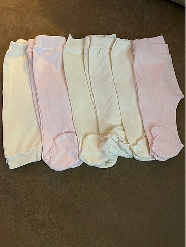 3 Ay Beden beyaz Renk Pijama 5 ad ayaklı 1 ad ayaksız pijama
