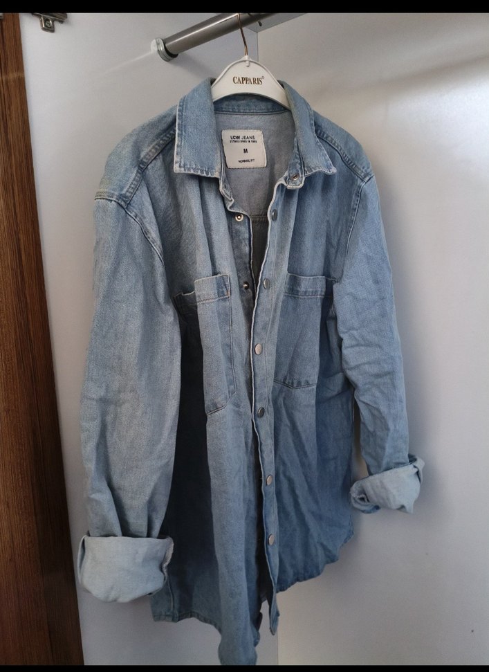 Düğmeli Mavi erkek Kot Ceket - Görsel 2