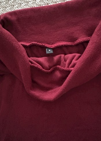 Bordo Bohem Straplez Uzun Kollu Triko Kazak - Görsel 2