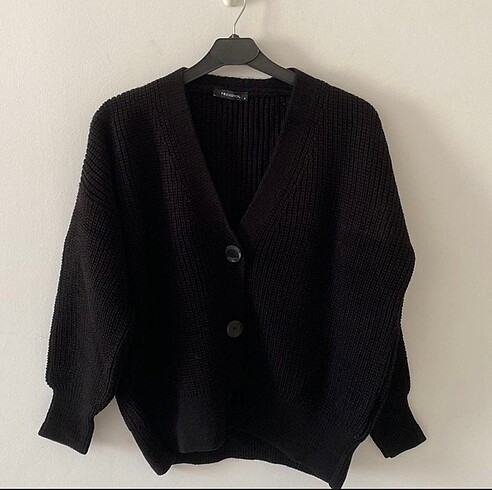 Siyah oversize triko hırka
