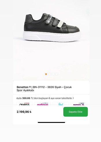 Benetton Benetton Siyah Çocuk Spor Ayakkabı