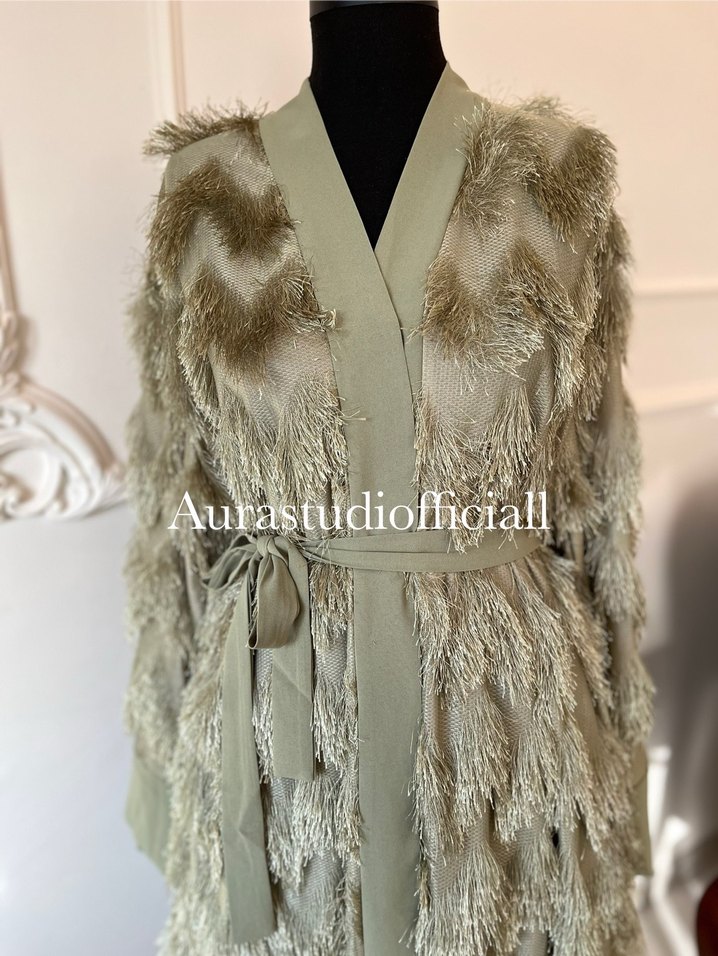 İthal püskül detaylı kimono - Görsel 3