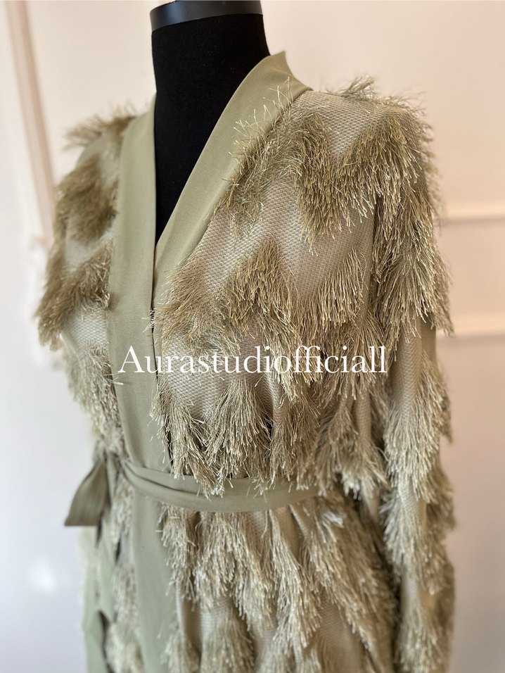 İthal püskül detaylı kimono - Görsel 2