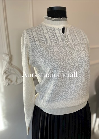 İthal Bohem ekru Triko Kazak - Görsel 5