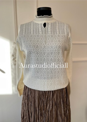 İthal Bohem ekru Triko Kazak - Görsel 2