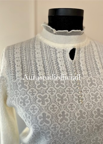 İthal Bohem ekru Triko Kazak - Görsel 4