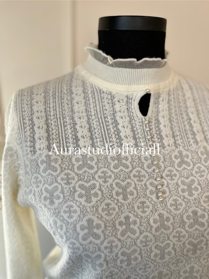 İthal Bohem ekru Triko Kazak - Görsel 4