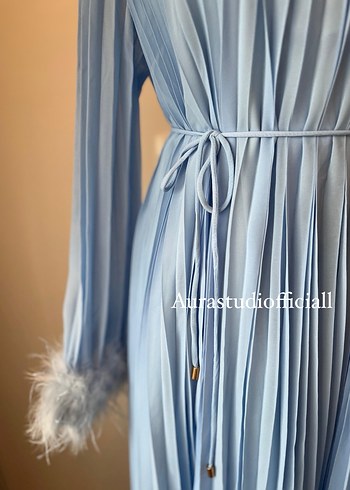 Mavi Piliseli ithal Elbise - Görsel 3