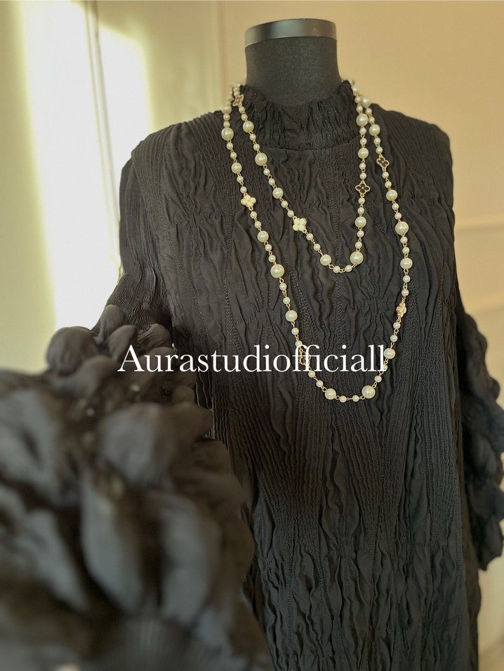 İthal Bürümcük Detaylı Elbise - Görsel 3