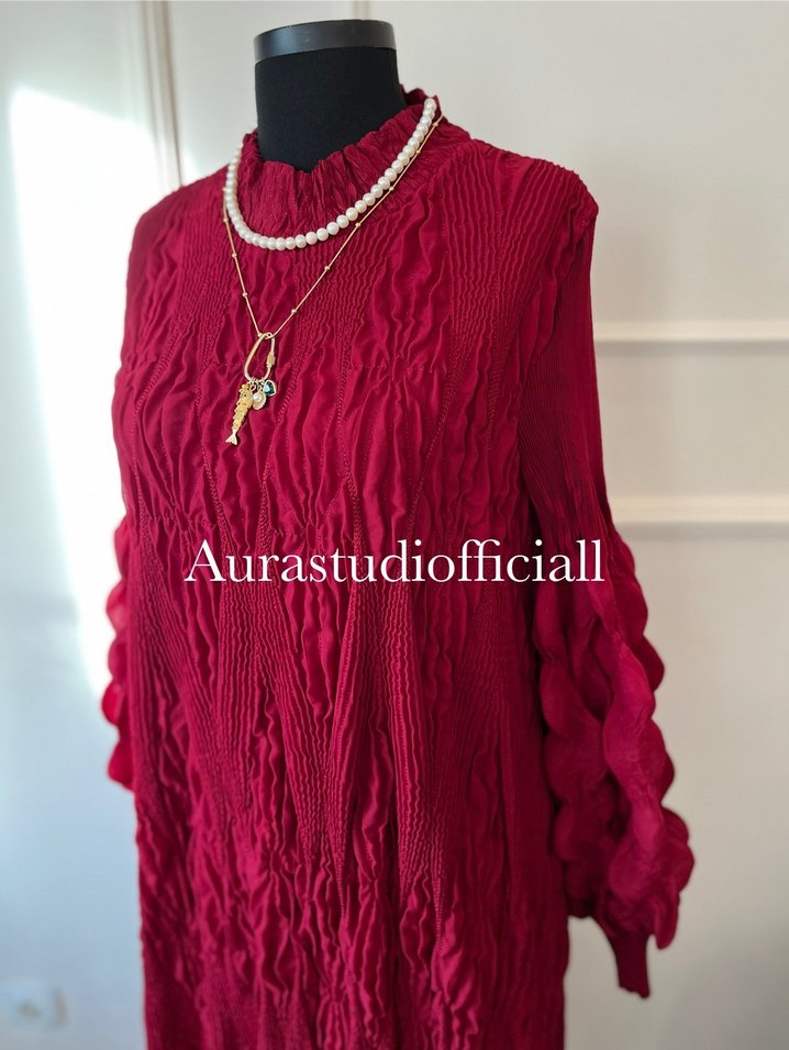 İthal Bürümcük Elbise - Görsel 3