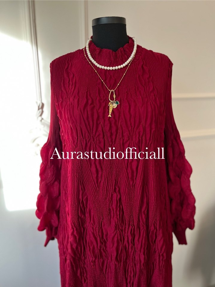 İthal Bürümcük Elbise - Görsel 4